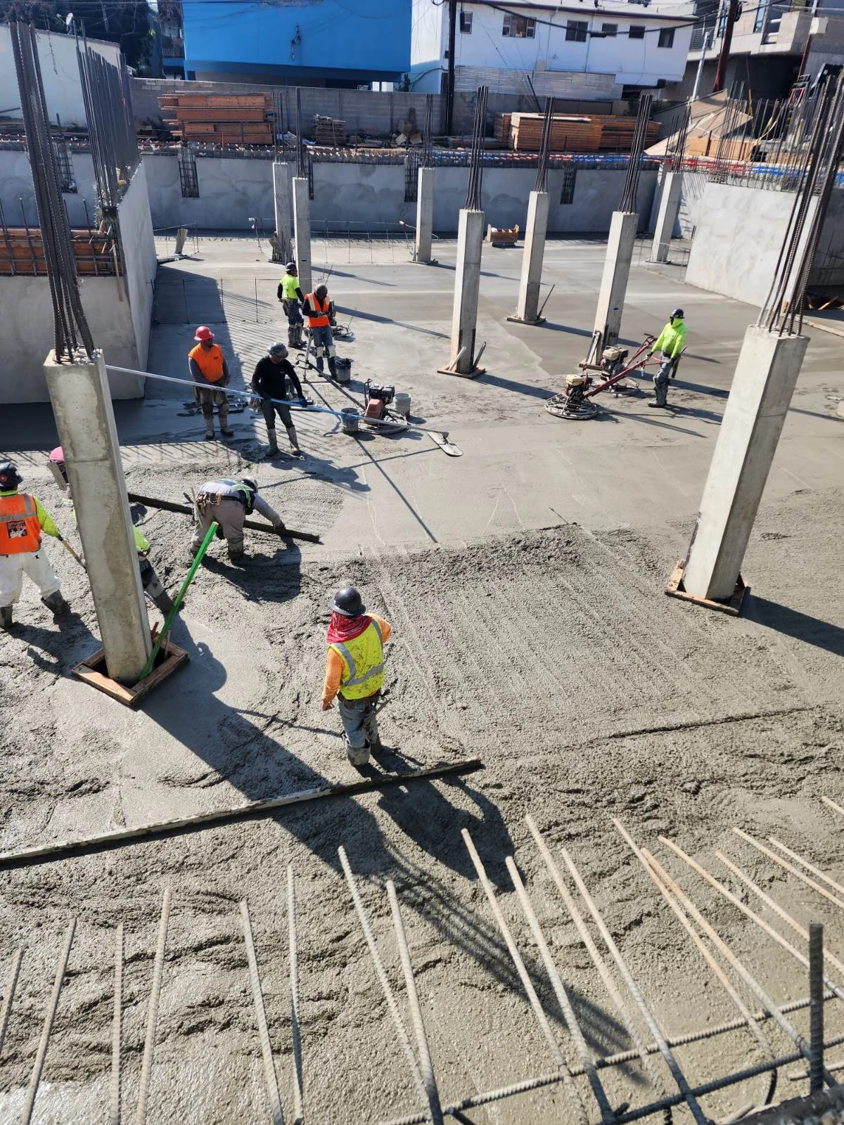 Multifamily Podium Slab rebar Installation Southern California
